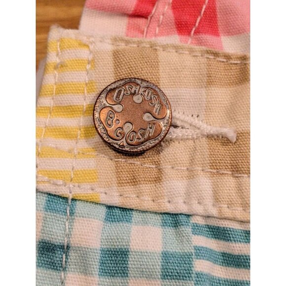 Vintage Osh Kosh Jumper Dress Patchwork Overall Bib Front Baby Girls Size 9m - Picture 3 of 5